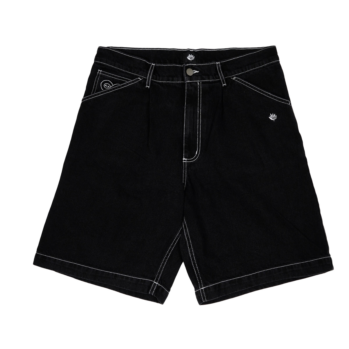 MAGENTA // OG DENIM LONG SHORTS // BLACK