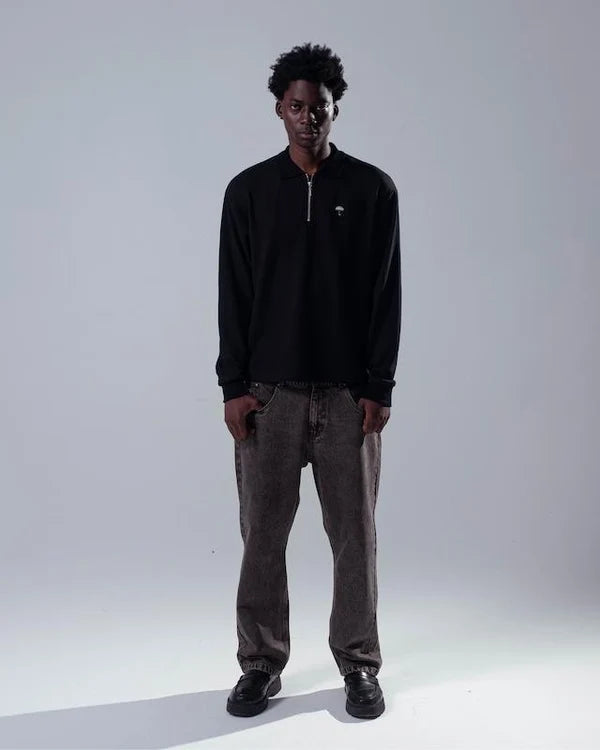 HELAS PAULO LS KNIT POLO BLACK