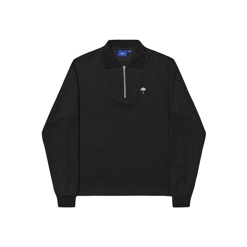 HELAS PAULO LS KNIT POLO BLACK