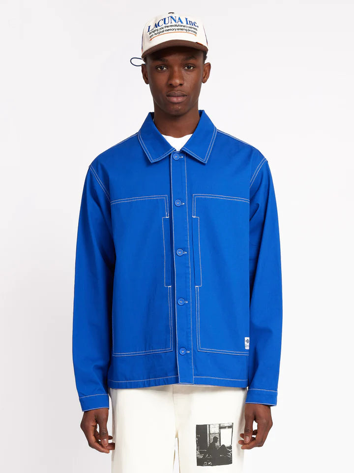 SCRT // SHIRT // CONTRAST STICH OVERSHIRT BLUE