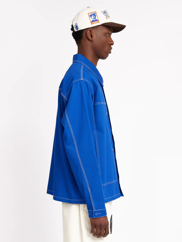 SCRT // SHIRT // CONTRAST STICH OVERSHIRT BLUE