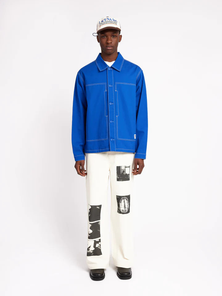 SCRT // SHIRT // CONTRAST STICH OVERSHIRT BLUE