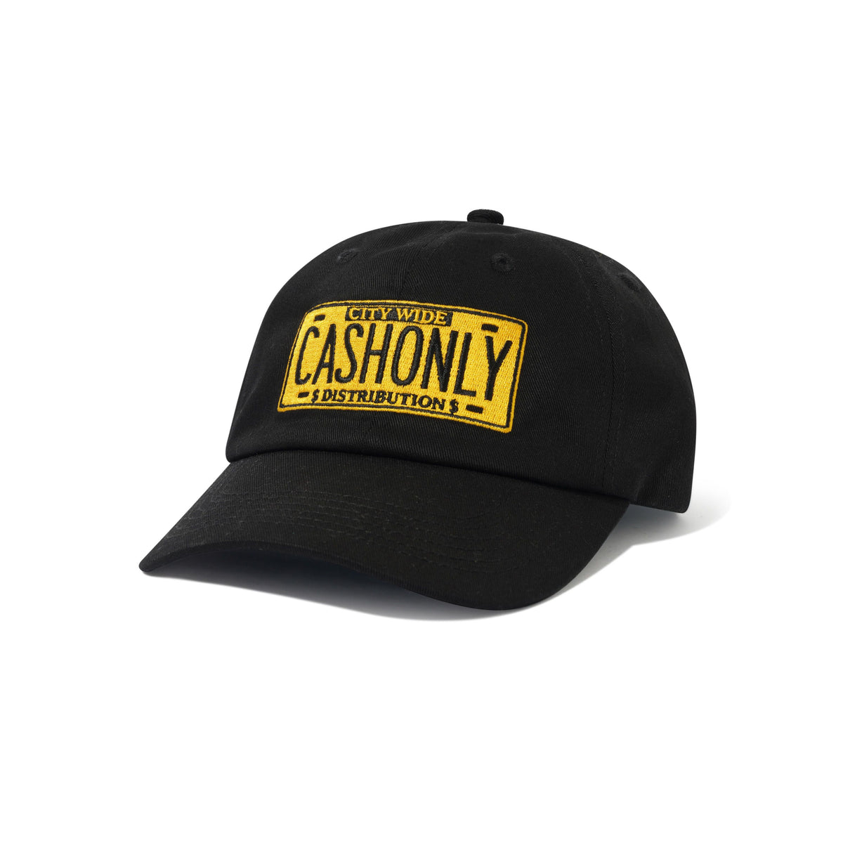 CASH ONLY // CAPS // LICENSE PLATE // BLACK