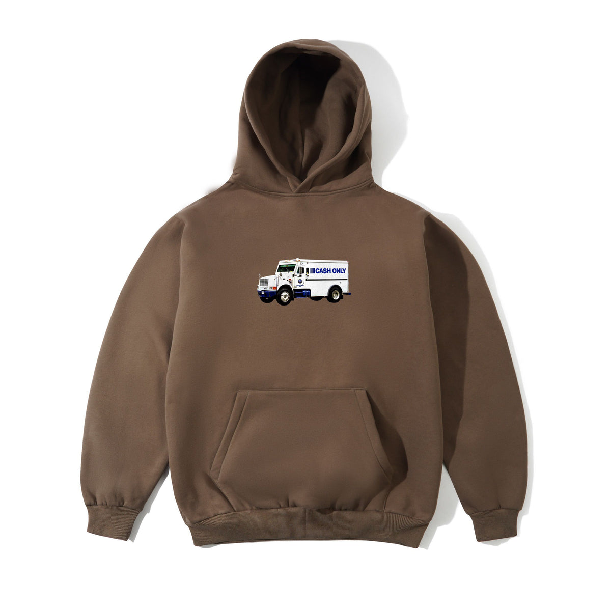 CASH ONLY // HOODIE // MONEY TRUCK HOOD // BROWN