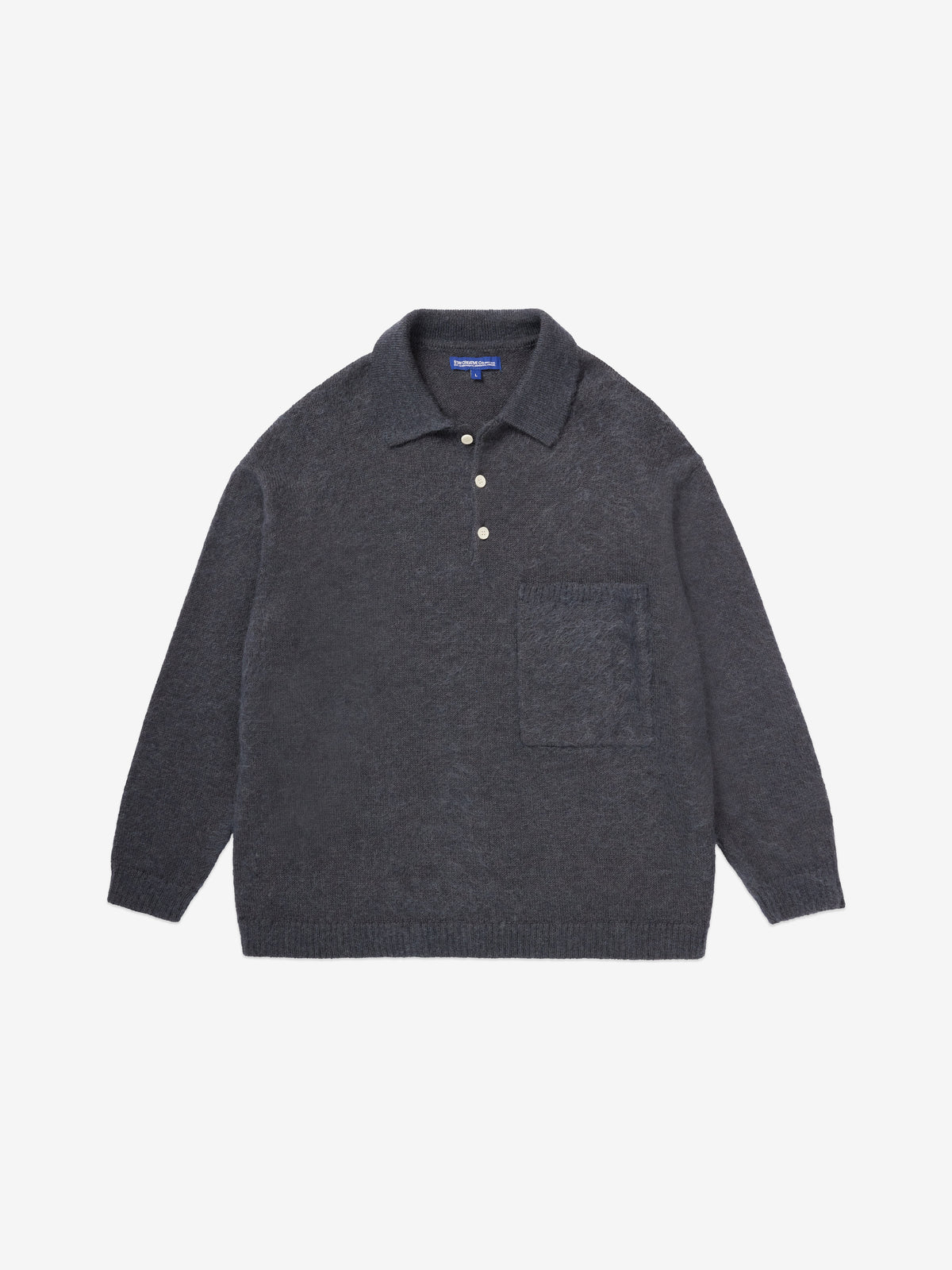 SCRT // KNIT // OVERSIZED MOHAIR KNIT SHIRT // STEEL