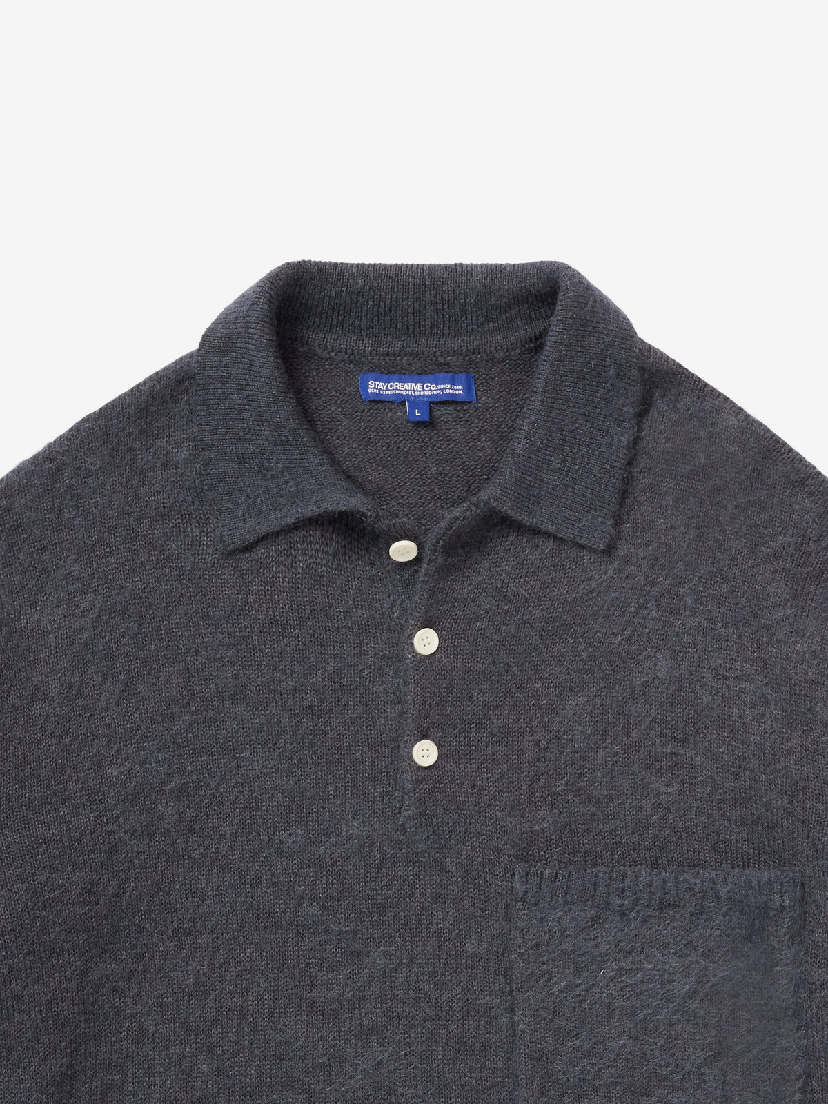 SCRT // KNIT // OVERSIZED MOHAIR KNIT SHIRT // STEEL