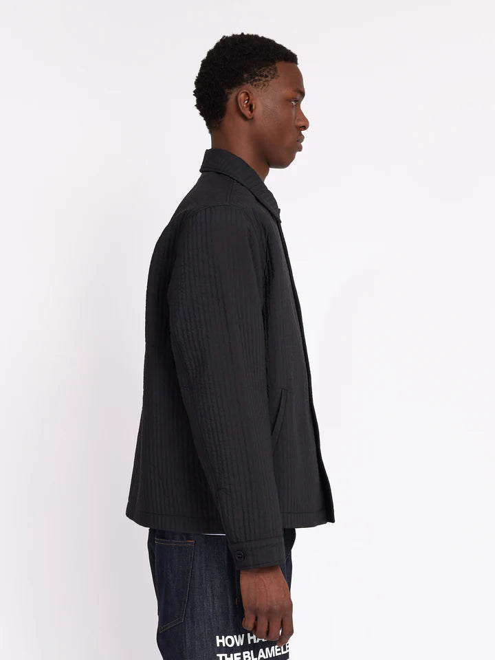 SCRNT // OVERSHIRT // STRIPED MICROQUILT // BLACK