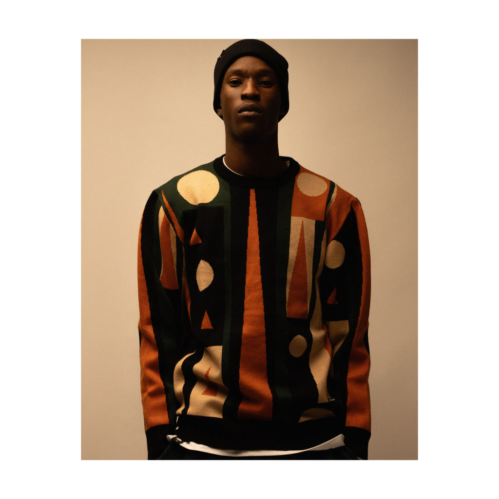 HELAS // BACKGAMMON CREWNECK KNIT // MULTICO