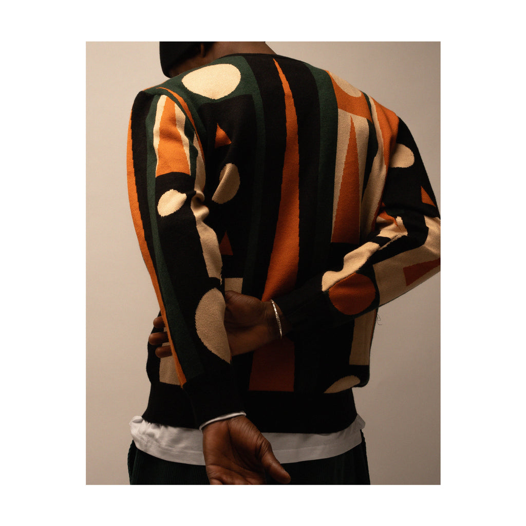 HELAS // BACKGAMMON CREWNECK KNIT // MULTICO