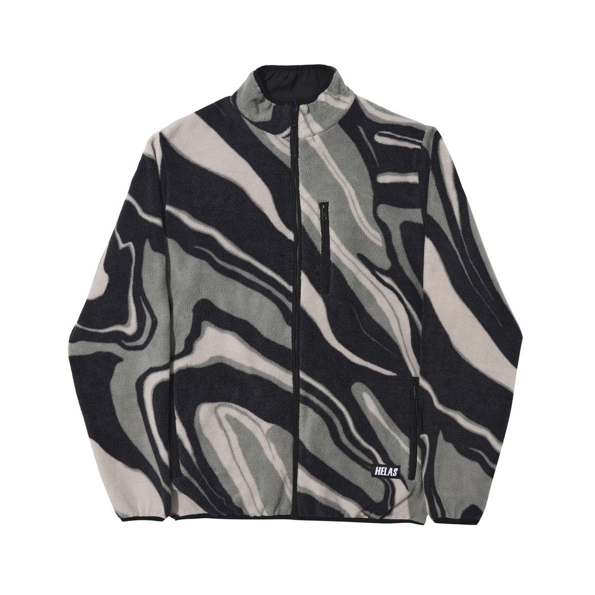 HELAS // AVALANCHE FLEECE JACKET // GREY BLACK